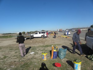 Photo of traders along the road