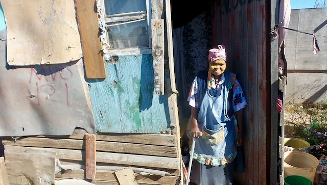 Photo of a woman in her shack