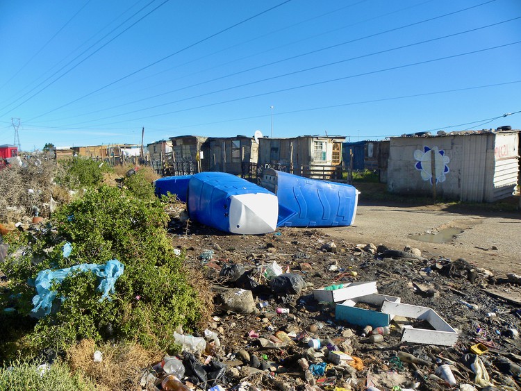 Photo of mobile toilets lying on the ground