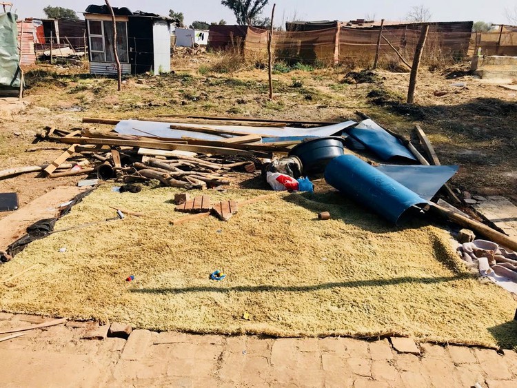 Photo of a demolished shack