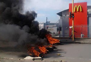 Photo of burning tyres