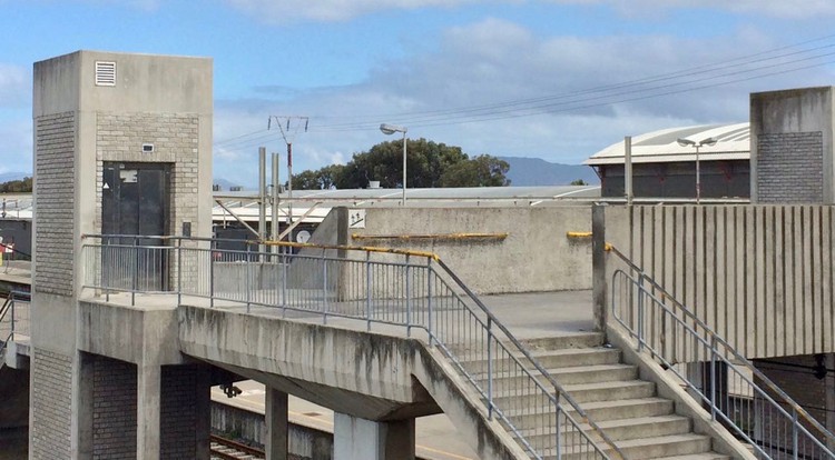 Photo of stairs at a train station