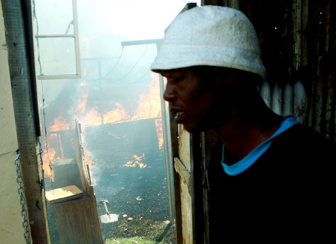 Photo of a shack fire