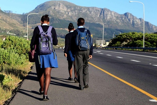 Photo of school students walking