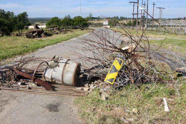 Photo of barricaded road