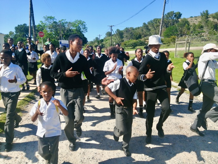 Photo of learners marching