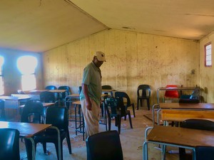 Photo of dilapidated prefab classroom