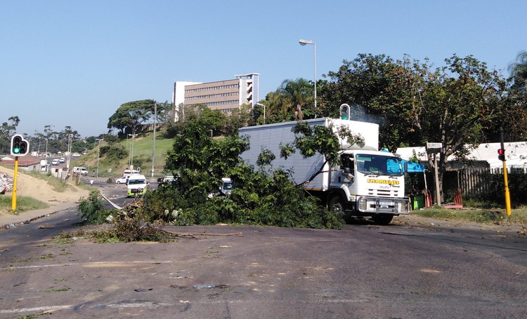 Photo of blocked road