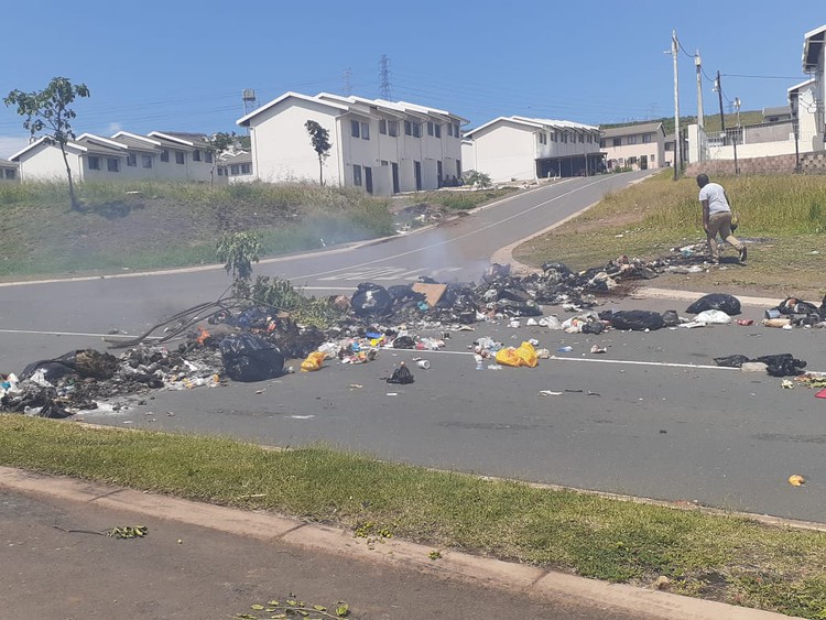 Photo of blocked road