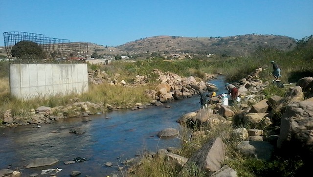 Photo of a bridge foundation