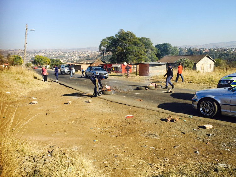 Photo of police clearing the road