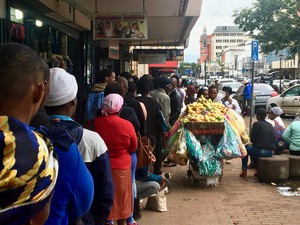 Photo of a queue of people