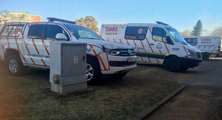 Photo of a row of emergency vehicles