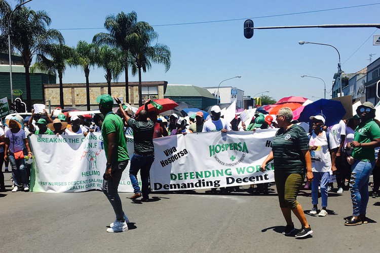 Photo of marchers at magistrates court