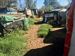 Photo of makeshift homes