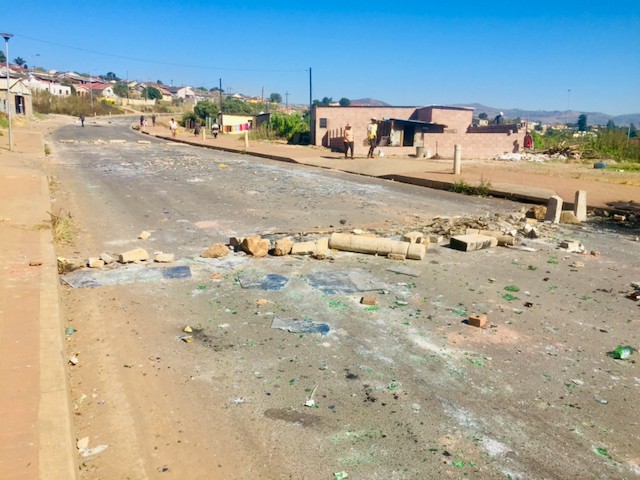 Photo of a blocked street