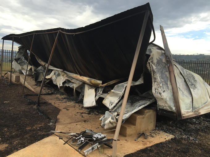 Photo of a burnt clinic