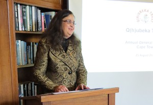 Photo of woman making a speech