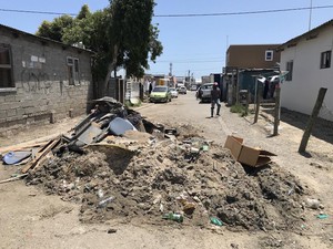 Photo of rubbish blocking road