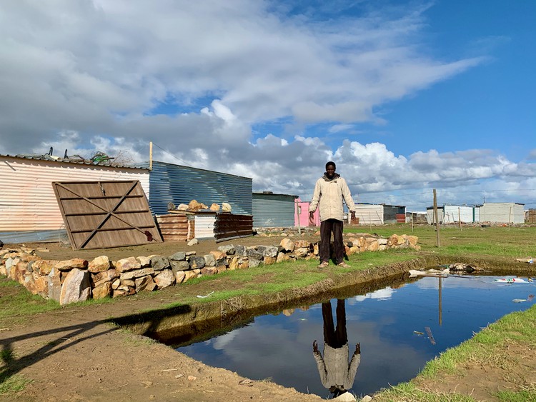 Photo of a makeshift swimming pool 