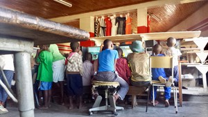 Photo of kids in an internet cafe