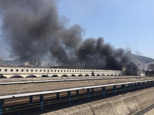 Photo of burning train