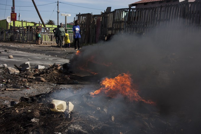 Photo of burning tyres