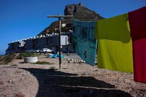 Photo of washing lines and council flats