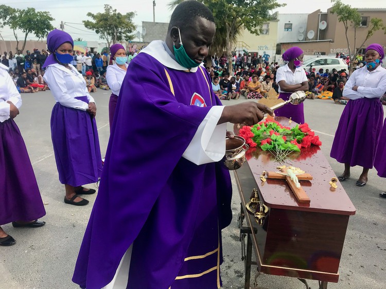 Photo of a funeral service