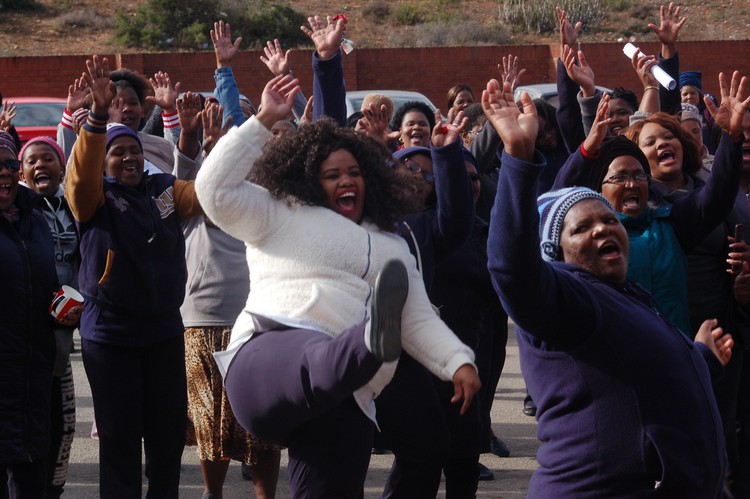 Photo of protesting health workers