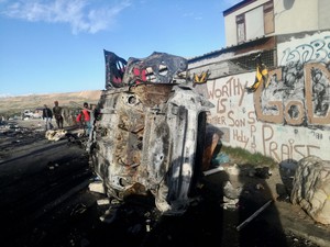 Photo of a burnt out car