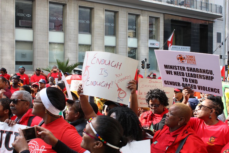 Photo of protest against gender-based violence