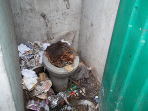 Photo of blocked toilet