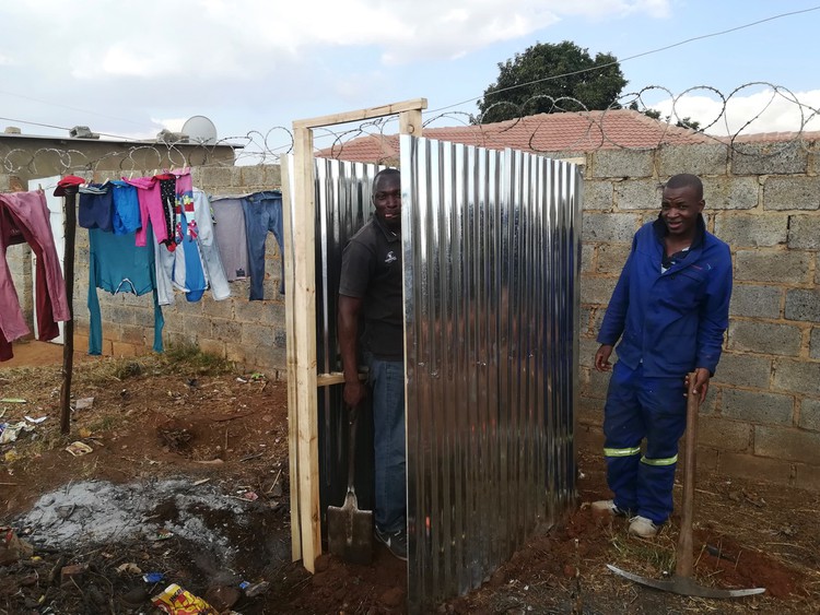 Photo of toilets being built