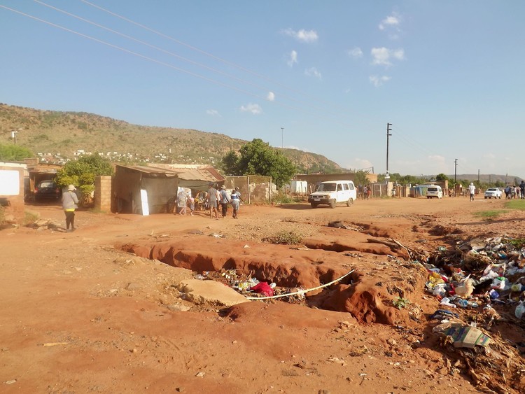 Photo of an eroded road