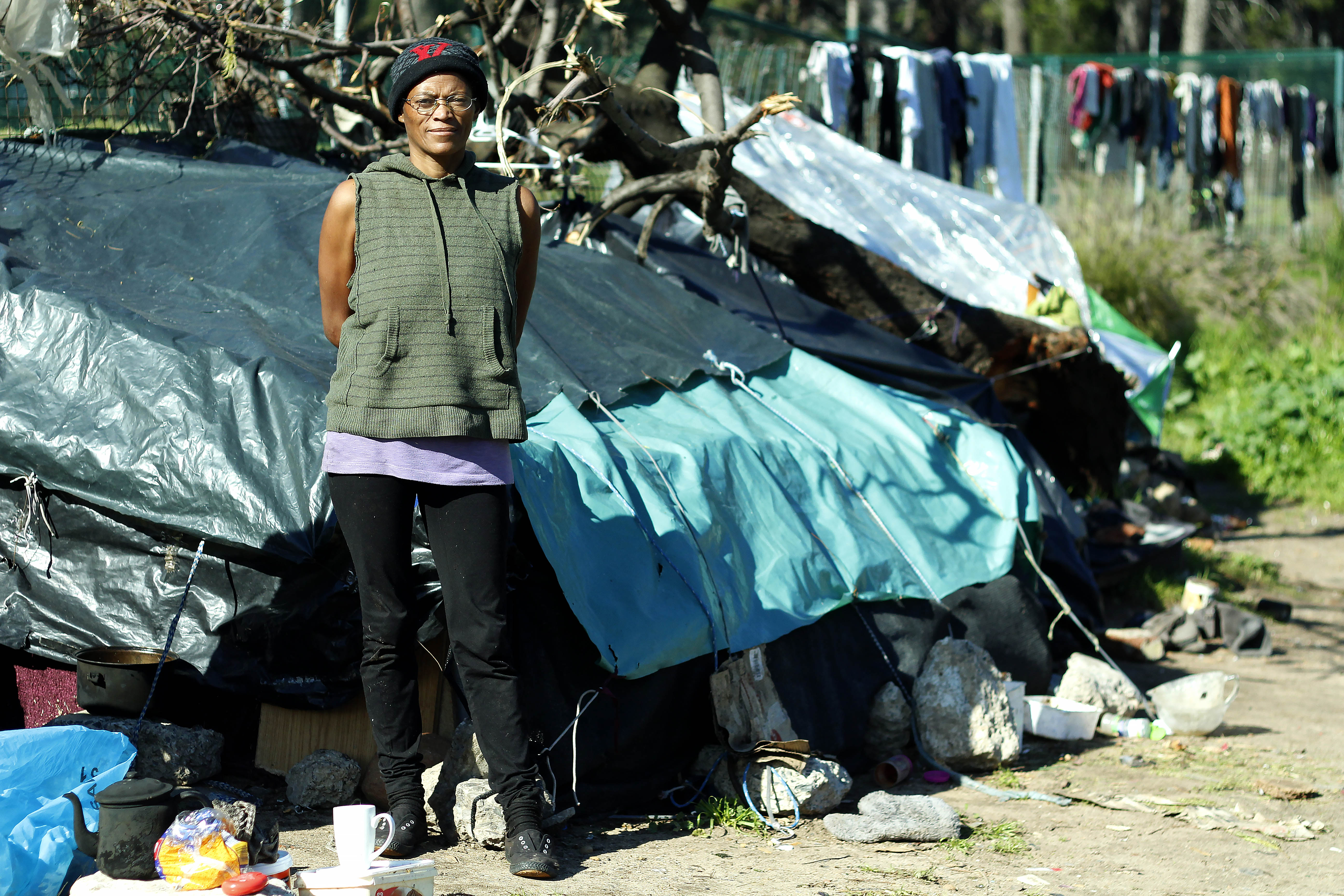 Photo of a homeless woman