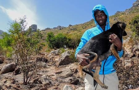 Photo of a man with a dog